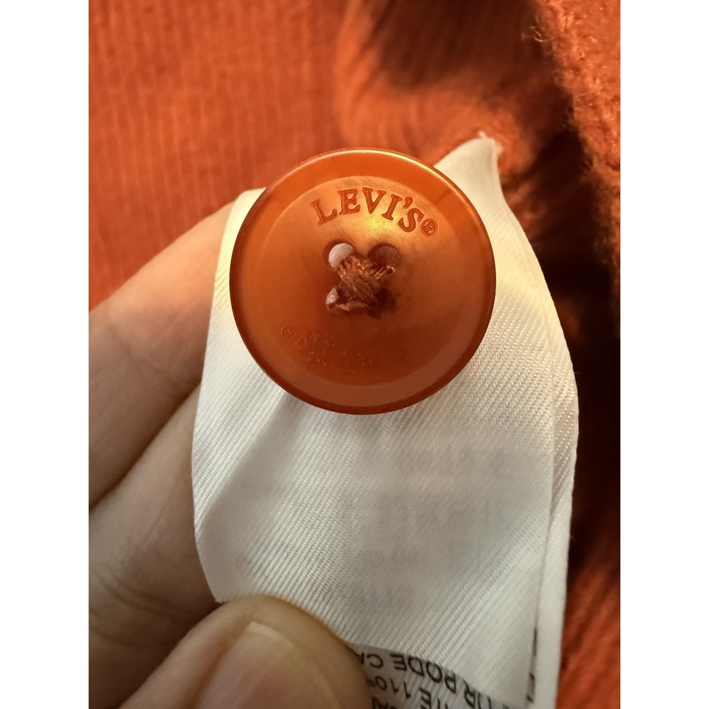 Levi's Rincon Button Down Sweater Vest Mens Small Orange Wool Blend A4325-0001 - Picture 10 of 10